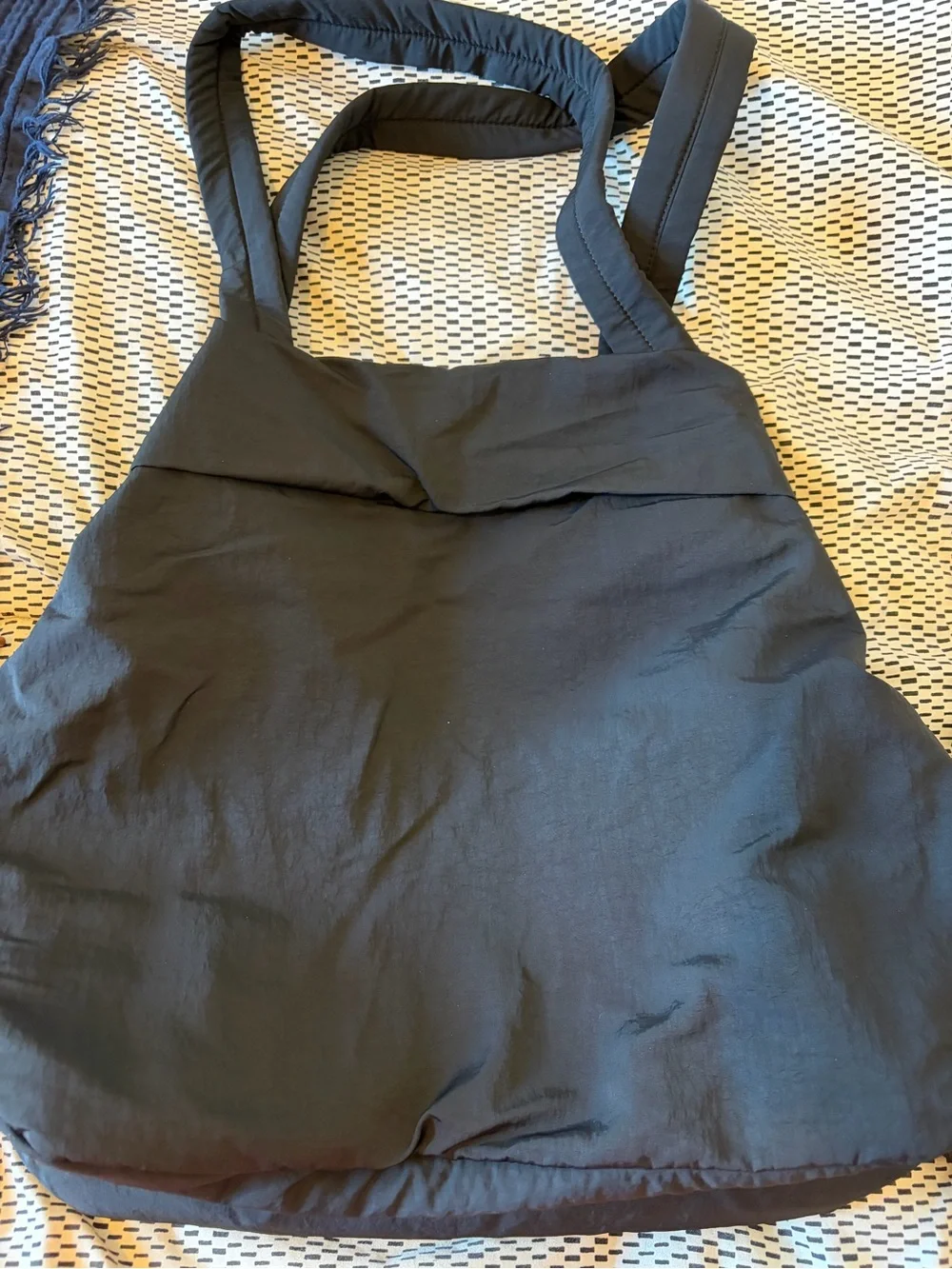 lululemon athletica Black Nylon Shoulder Tote Backpack
